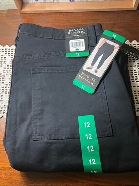 Banana Republic Black High-Rise Twill Pants